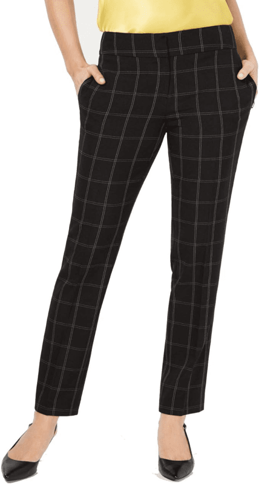 Adrienne Vittadini Black Plaid Pull-On Pants - XL - Women's Trousers - Image 2