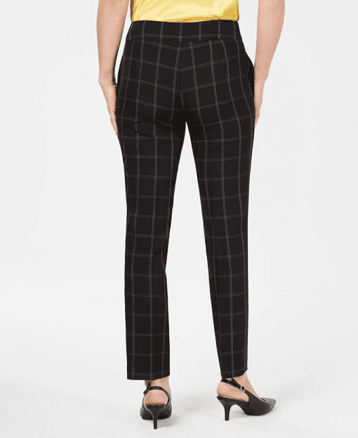 Adrienne Vittadini Black Plaid Pull-On Pants - XL - Women's Trousers - Image 3