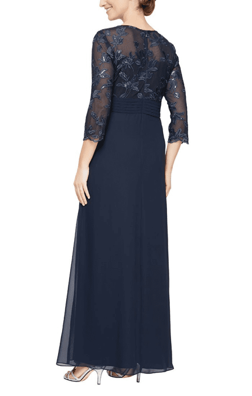 Alex Evenings Womens Embellished Shift Dres Navy 16 - Image 3