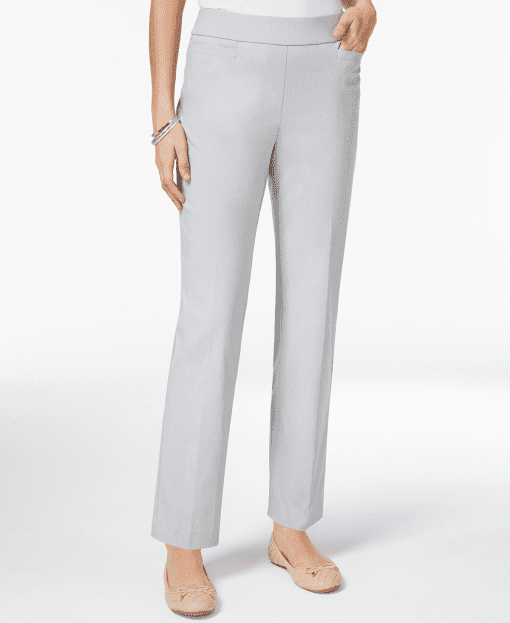 Alfred Dunner Petite Pull-On Straight-Leg Pa Grey 14P - Image 2