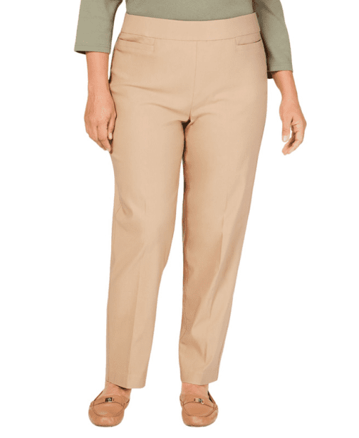 Alfred Dunner Plus Size Pull-On Pants Brown 22W - Image 2