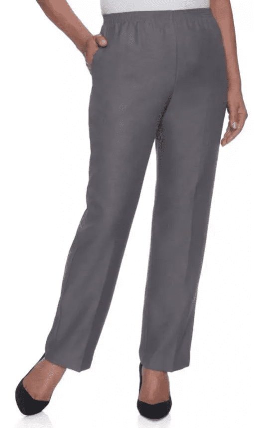 Alfred Dunner Plus Size Pull-On Straight-Leg Grey 16WS - Image 2