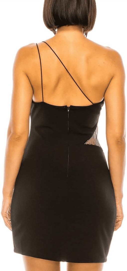 B Darlin Black One Shoulder Mini Dress Size 5/6 - Party Dress - Image 2