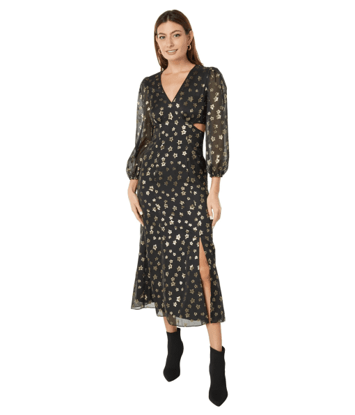 Donna Morgan Black Gold Star Midi Dress Size 4 - Party Dress - Image 2