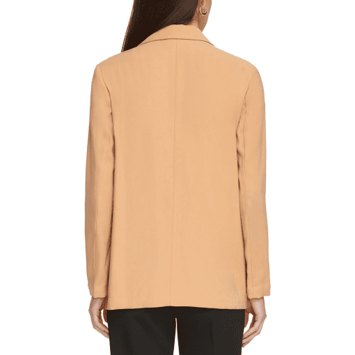 DKNY Womens One-Button Notched-Col Saddle Tan XL - Image 3