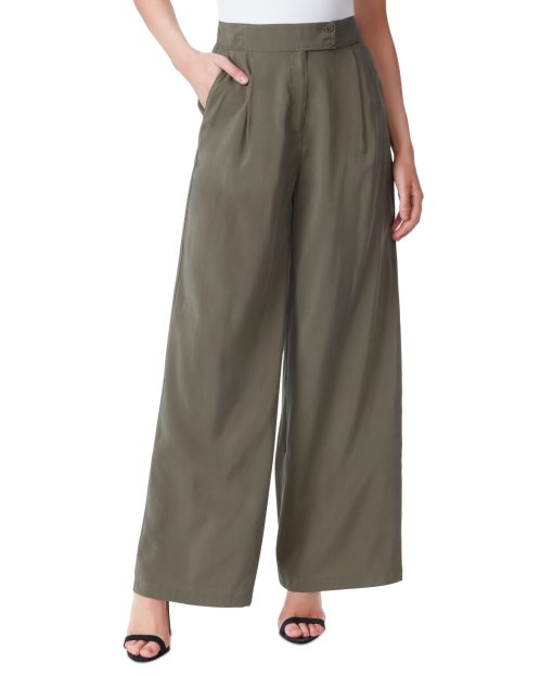 Jessica Simpson Women's Melba Pleated Wide-Leg Trousers - Olive Night