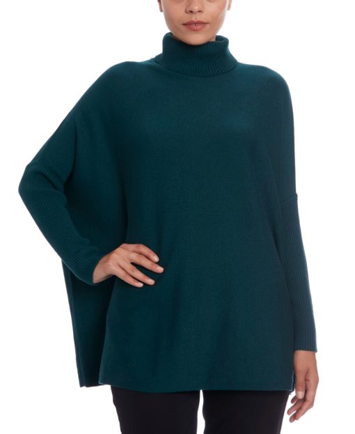 Joseph A Turtleneck Poncho Deep Teal XL