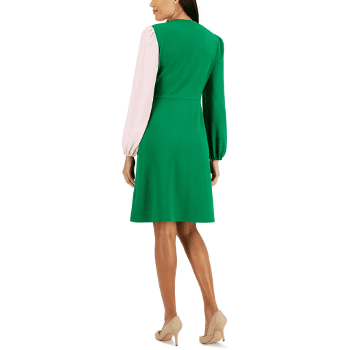 Kasper Plus Size Green & Pink Wrap Dress - 3X - Cocktail Dress - Image 2
