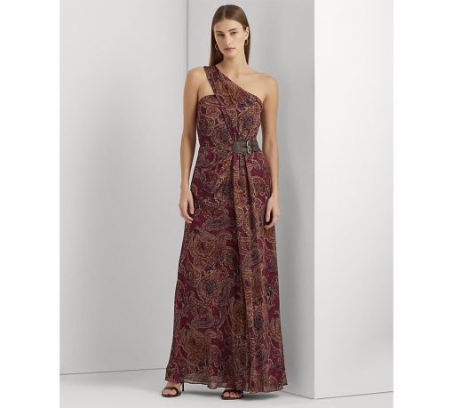 Lauren Ralph Lauren Women's Chiffon Paisley Evening Dress 0