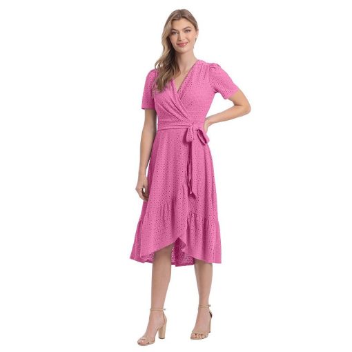 London Times Women's Ruffled MIDI Dress - Orchid 4