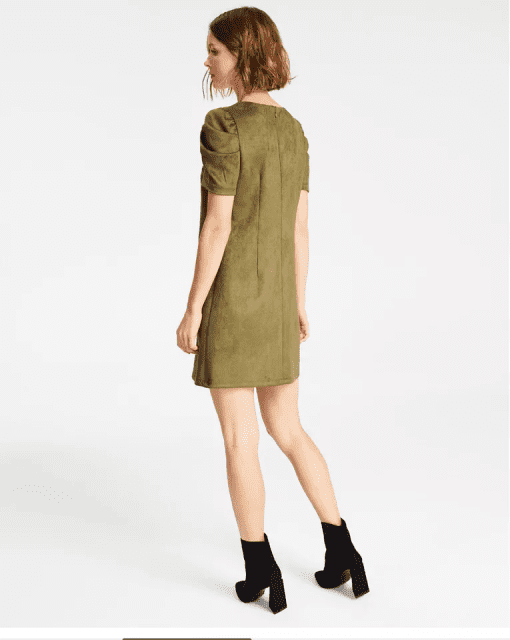 Bar III Olive Puff Sleeve Dress - XL - Women's Dresses - Image 2