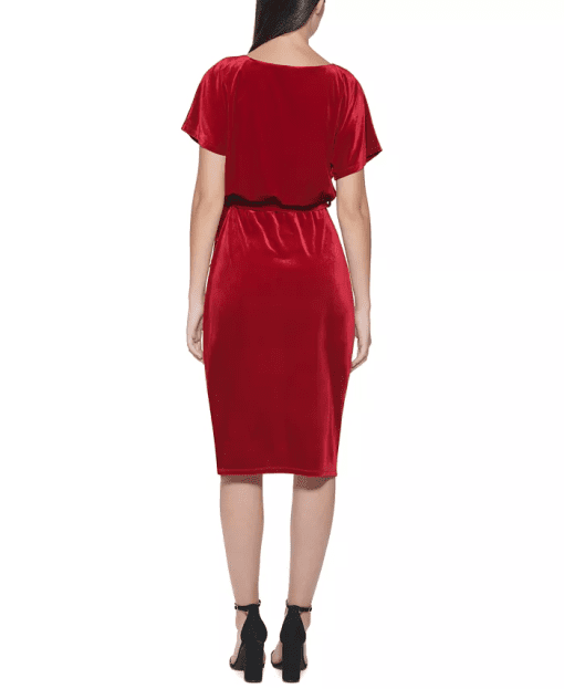 kensie Red Velvet Midi Dress - XL - Party Dress - Image 2