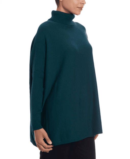 Joseph A Turtleneck Poncho Deep Teal XL - Image 4