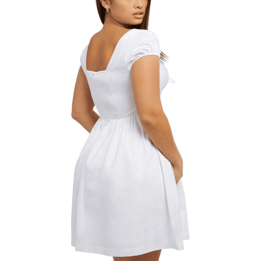 GUESS Womens Karida Cap-Sleeve Flar Pure White XL - Image 2