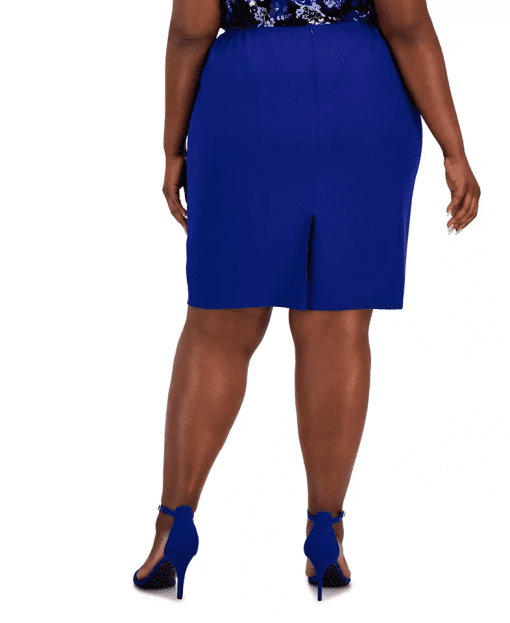 Kasper Plus Size Stretch Crepe Pencil Royal Blue 16W - Image 2