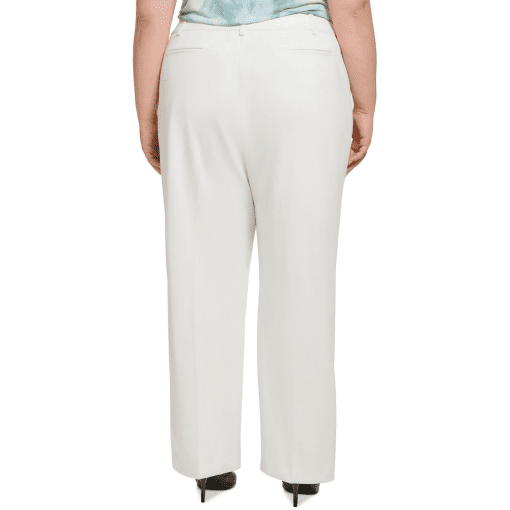 Calvin Klein Plus Size Mid-Rise Wide-Leg Pa White 16W - Image 3