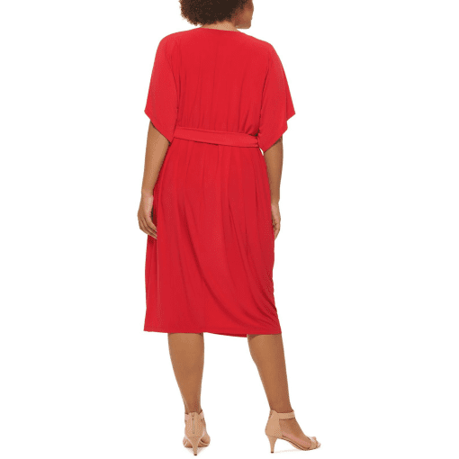 Tommy Hilfiger Plus Size V-Neck Fit Flare J Scarlet 16W - Image 2