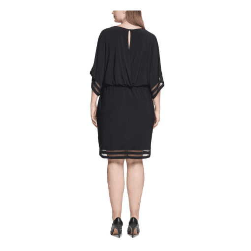 Jessica Howard Plus Size Illusion-Trim Blouso Black 16W - Image 3