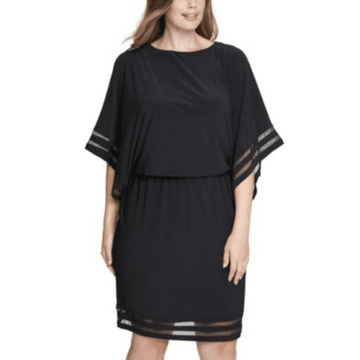 Jessica Howard Plus Size Illusion-Trim Blouso Black 16W - Image 4