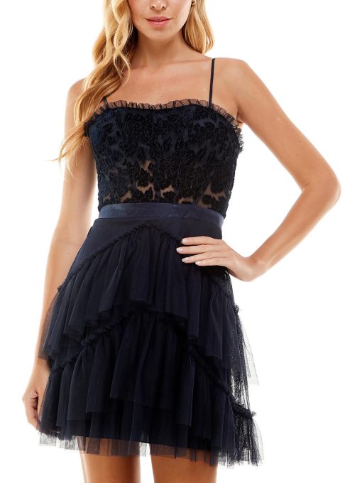 City Studios Navy Tulle Dress - Juniors Size 3 - Party Dress