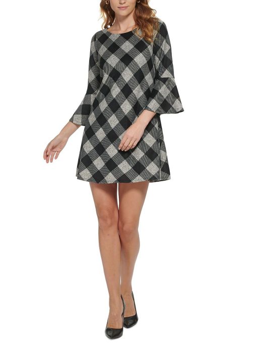 Jessica Howard Women's Petites Knit Plaid Sweaterdress PS