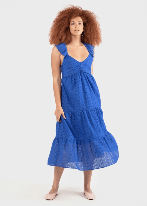 Black Tape Blue Eyelet Midi Dress - Size S - Women's Dresses - Image 2