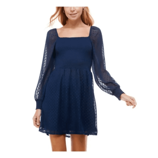 City Chic Navy Smock Dress - Long Sleeve - Size 14 - Party Dress - Image 2