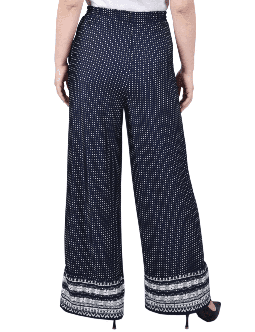 NY Collection Petite Navy Dot Palazzo Pants - Women's Fashion - Image 3