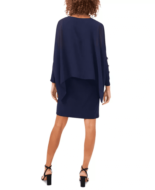 MSK Petite Ladder-Trim Sheath Dres Jbs Navy PS - Image 3