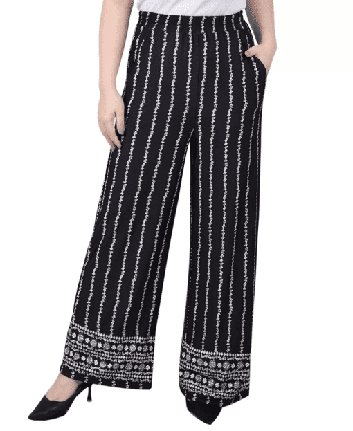 NY Collection NY Collection Petite Wide Leg Black Dotfall PM - Image 2