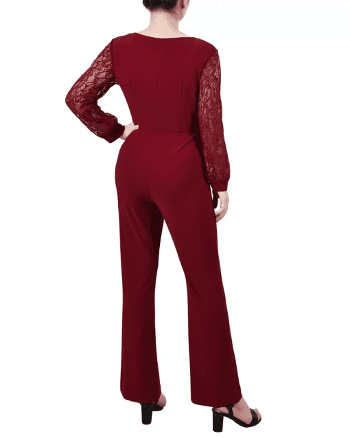 NY Collection NY Collection Petite Jumpsuit Wine PM - Image 2