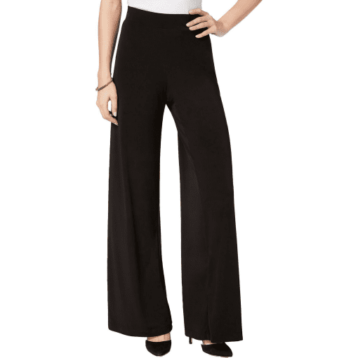 NY Collection Petite Black Palazzo Pants - Wide Leg - Women's - Image 2