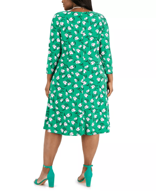 Kasper Womens Maura Printed Surplice Green M - Image 3