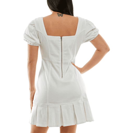 Planet Gold Juniors Puff-Sleeve Bodycon D White M - Image 2