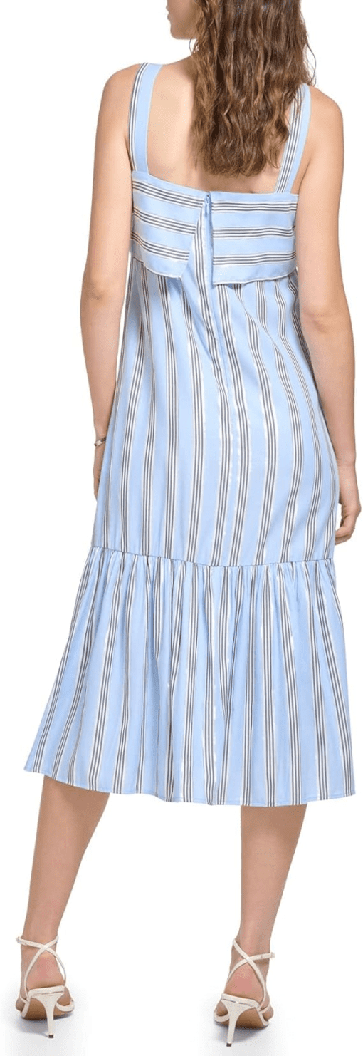 DKNY Womens Striped Metallic-Detai Frosting Blue Combo M - Image 2