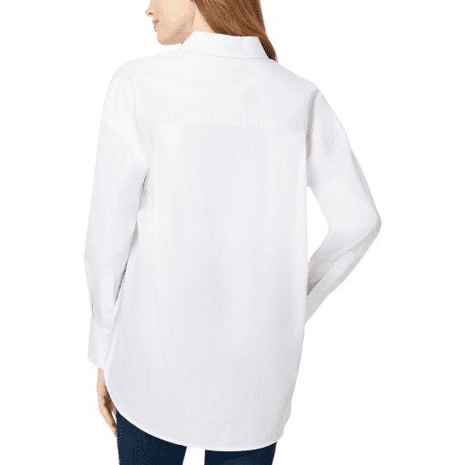 Jones New York Womens Poplin Oversized Drop- Nyc White M - Image 3