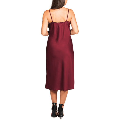 Pink Rose Juniors Cowl-Neck Cami Dress Wine M - Image 2