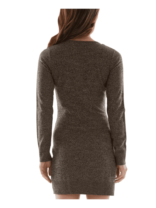 BCX Juniors Marled Sweater Dress Taupe M - Image 2