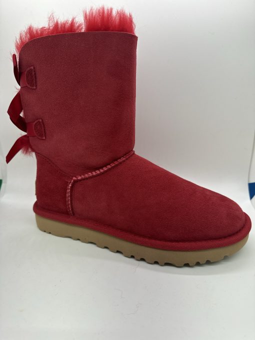 UGG Women's Bailey Bow II Water-Resistant Boots in Red Wine, Size 6