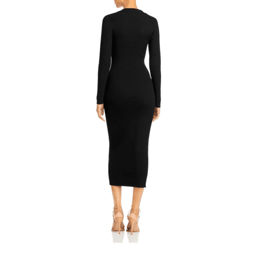 Bardot Womens Rosario Rib-Knit Dress Black L - Image 3