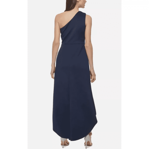 Jessica Howard Petite Navy One Shoulder Cocktail Dress 8P - Image 3