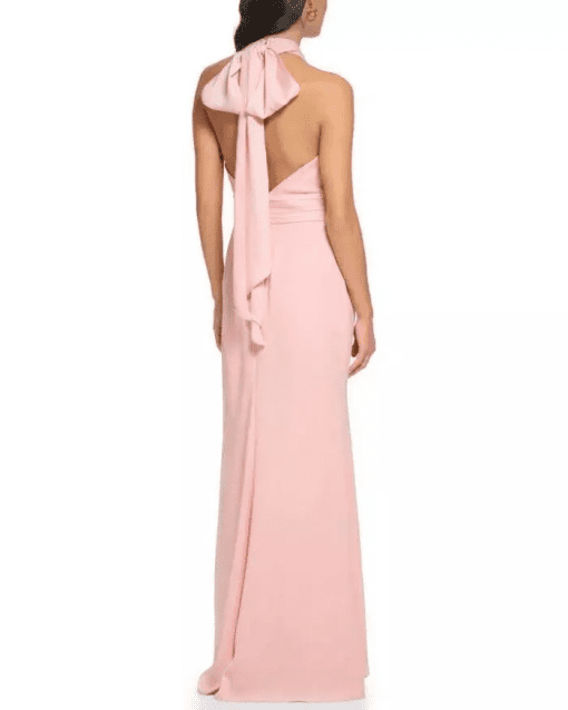 Eliza J Womens Halter-Wrap-Neck Crepe Blush 8 - Image 3