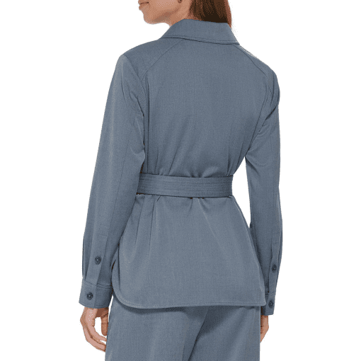 DKNY Womens Long-Sleeve Tie-Waist Med Indigo 8 - Image 2