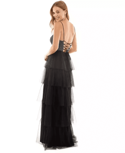 City Studios Black Tiered Maxi Dress - Size 7 - Prom Dress - Image 2