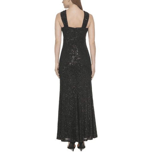 Eliza J Womens Sequined Crossover-Nec Black 4 - Image 2