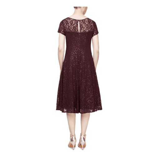 SL Fashions Sequined Lace Midi Dress Fig 6 - Image 3