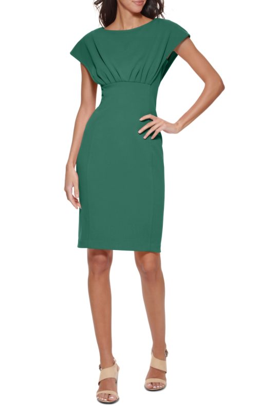 Calvin Klein Petite Scuba-Crepe Boat-Neck Sheath Dress - Meadow 8P