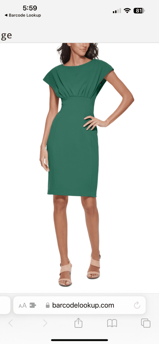 Calvin Klein Petite Scuba-Crepe Boat-Neck Sheath Dress - Meadow