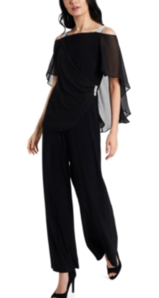 Alex Evenings Black Jumpsuit Size L Formal Wear for Women