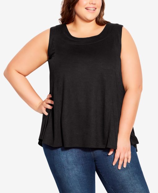 Avenue TANK FIT N FLARE - Black - 20